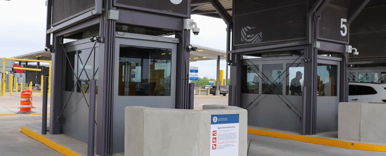 tollway booth station closeup at McAllen Anzalduas