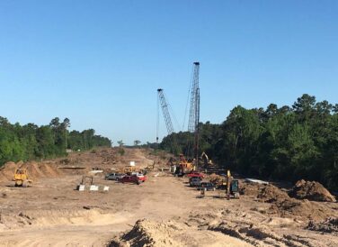 construction and equipment on site of SH 249 Extension